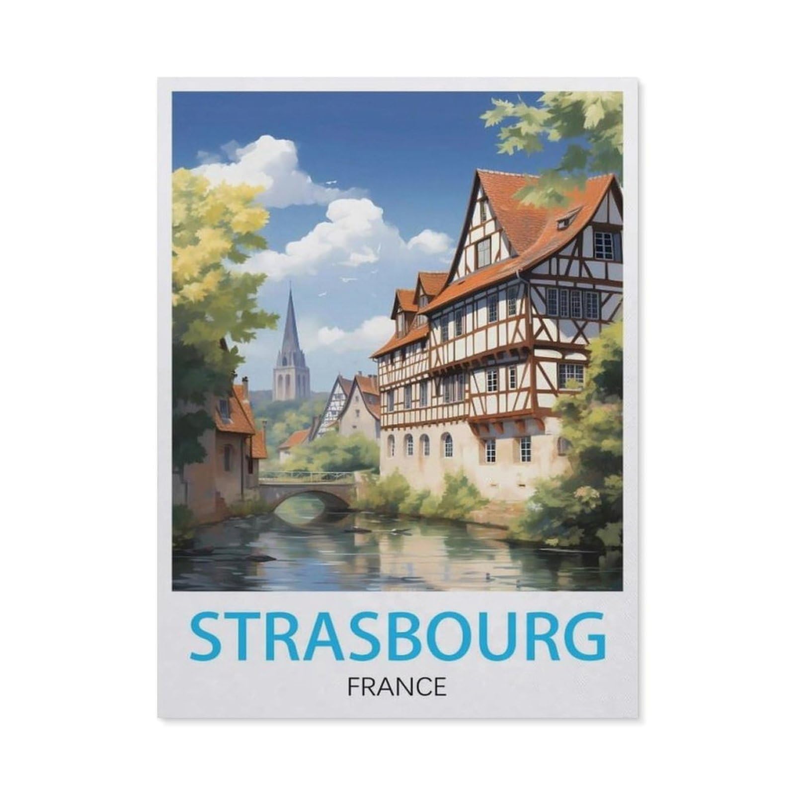 Tin Sign，Strasbourg France(15x30cm）