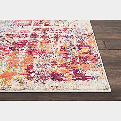 Tapis de salon moderne multicolore antidérapant 160x180 cm - 4