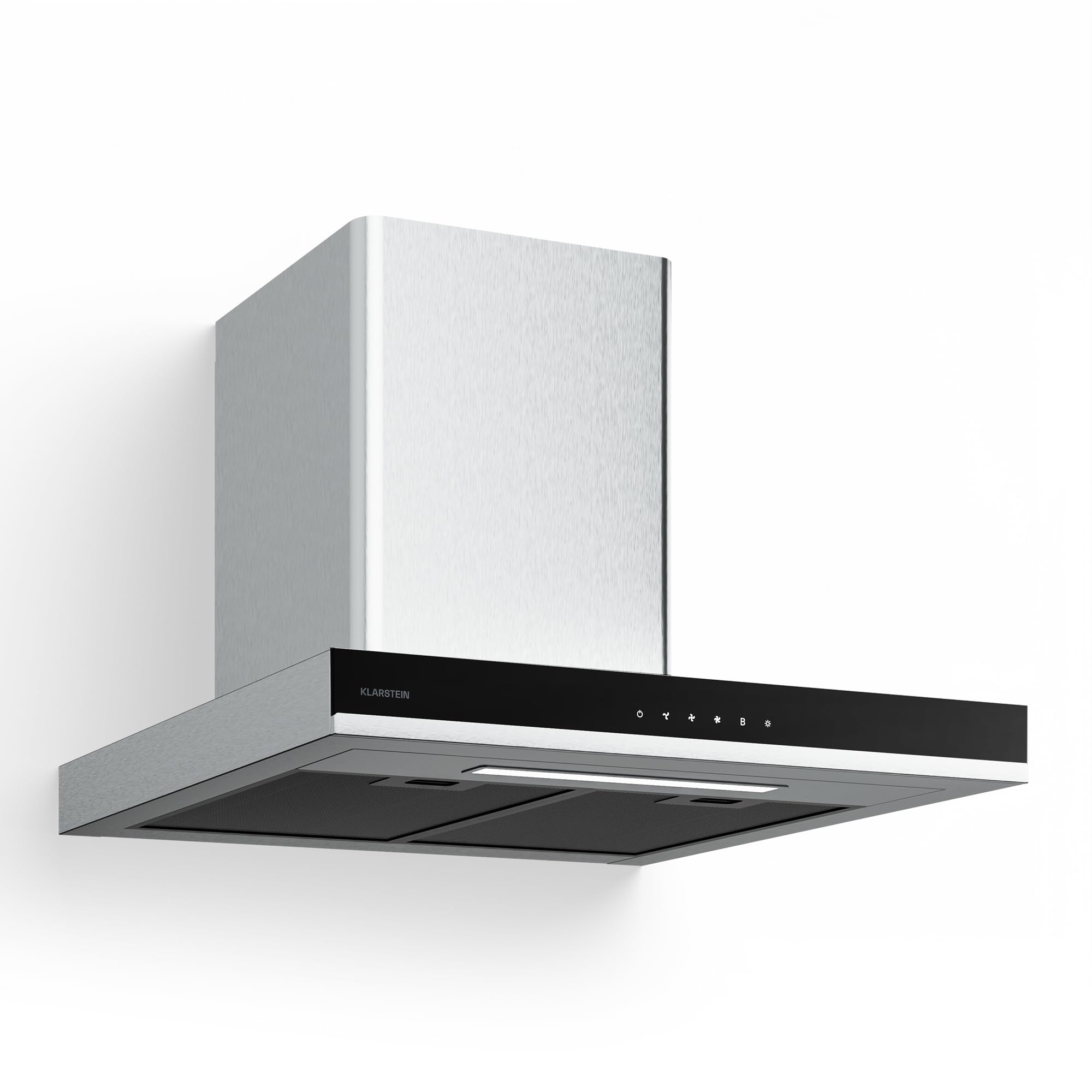 Klarstein Verosteel Campana Extractora 60 cm - 881,6 m³/h, A++, LED, 3 Velocidades + Boost, Filtros Lavavajillas & Carbón, Acero Inoxidable, Táctil, Silenciosa, Cocina
