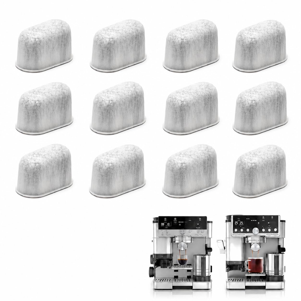 12 Pack Water Filter Inserts for Ninja Luxe Cafe Accessories, Replacement Activated Charcoal Water Filter for Coffee Machine Accessories, Coffee Machine Filters