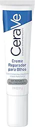 CeraVe Creme Reparador para Olhos, com 3 Ceramidas Essenciais e Ácido Hialurônico, Hidrata e Restaura a Barreira Protetora, Reduz Olheiras e Bolsas, Sem Perfume e Não Comedogênico, 15g