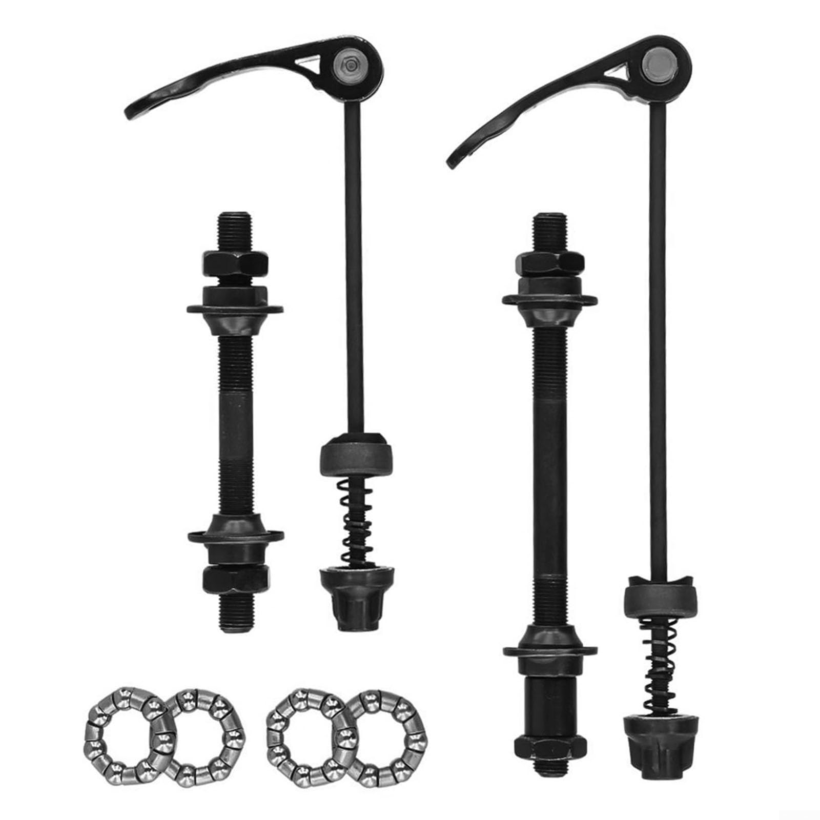 Bike Bicycle Axle Front Rear Quick Release Skewers Bicycle Wheel Hub Bearings Front and Rear Skewers Clip Bolt Lever for Road Mountain Bicycle Black(Front + Rear)