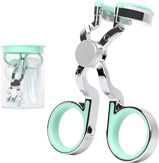 Contact Lens Wearing Aids, Contact Lens Eyelid Stretcher, Color Contact Eyeglass Clips Support The Eyelids, Portable Carrier Box with Tweezers Remover Tool for New Users Girls with Long Nails (Green)