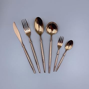 Rose Gold Silverware Set for 8 Flatware Set Stainless Steel Rose Gold Cutlery Set 48pc Modern Tableware Utensils Set for Home Kitchen Restaurant Wedding,Dishwasher Safe Ergonomic Durable ZILNEHZ