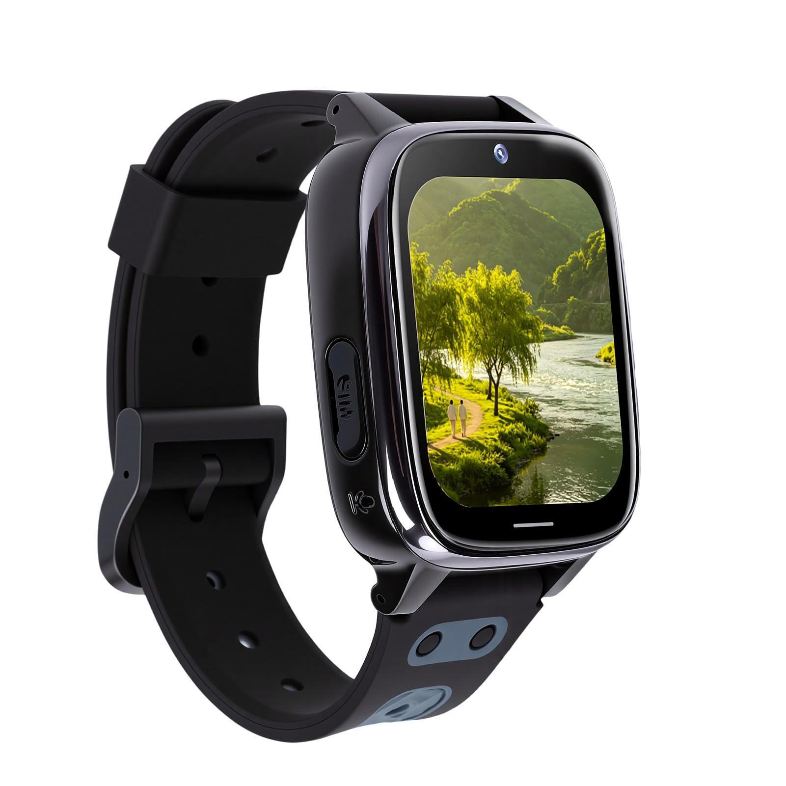 SENECESLI Smartwatch per Bambini 4G LTE con Videochiamata, Orologio Tracker per Bambini Touchscreen da 1,83 Pollici, Posizione LBS e Allarme SOS, modalità Aula per la Scuola, Resistente (BLACK)