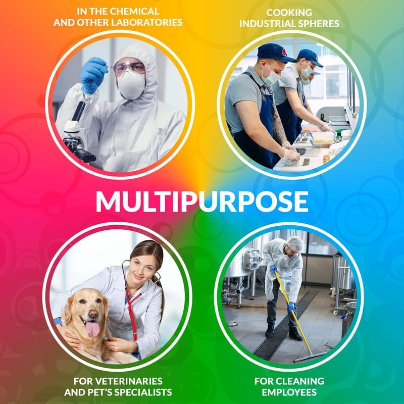 Miniatura 5 de ABC - Overol desechable con capucha para hombres, trajes de materiales peligrosos desechables para mujeres, 1.94 oz de polietileno desechable con