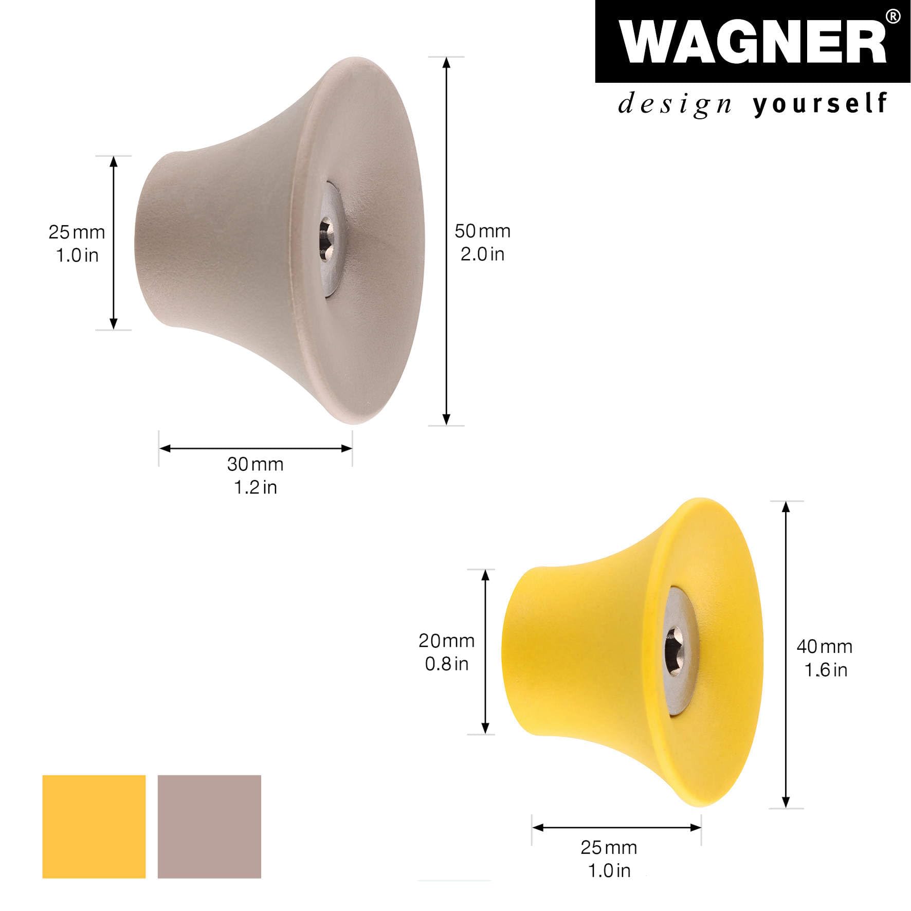 Wagner, hooks4home, Design Wall Hook Tulip 4pcs. Set, diameter 38 x 24 mm & diameter 50 x 30 mm, for Clothes Bags, Hats etc - Image 2