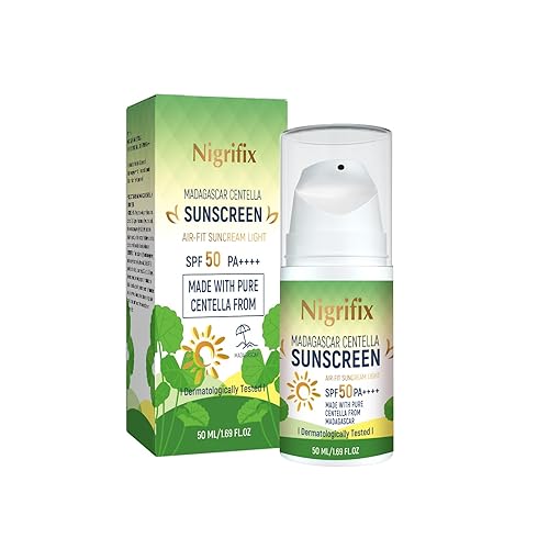 Madagascar Centella Protector solar, SPF50+ PA+++++, protector solar de óxido de zinc, loción de protección solar facial corporal sin aceite con sol