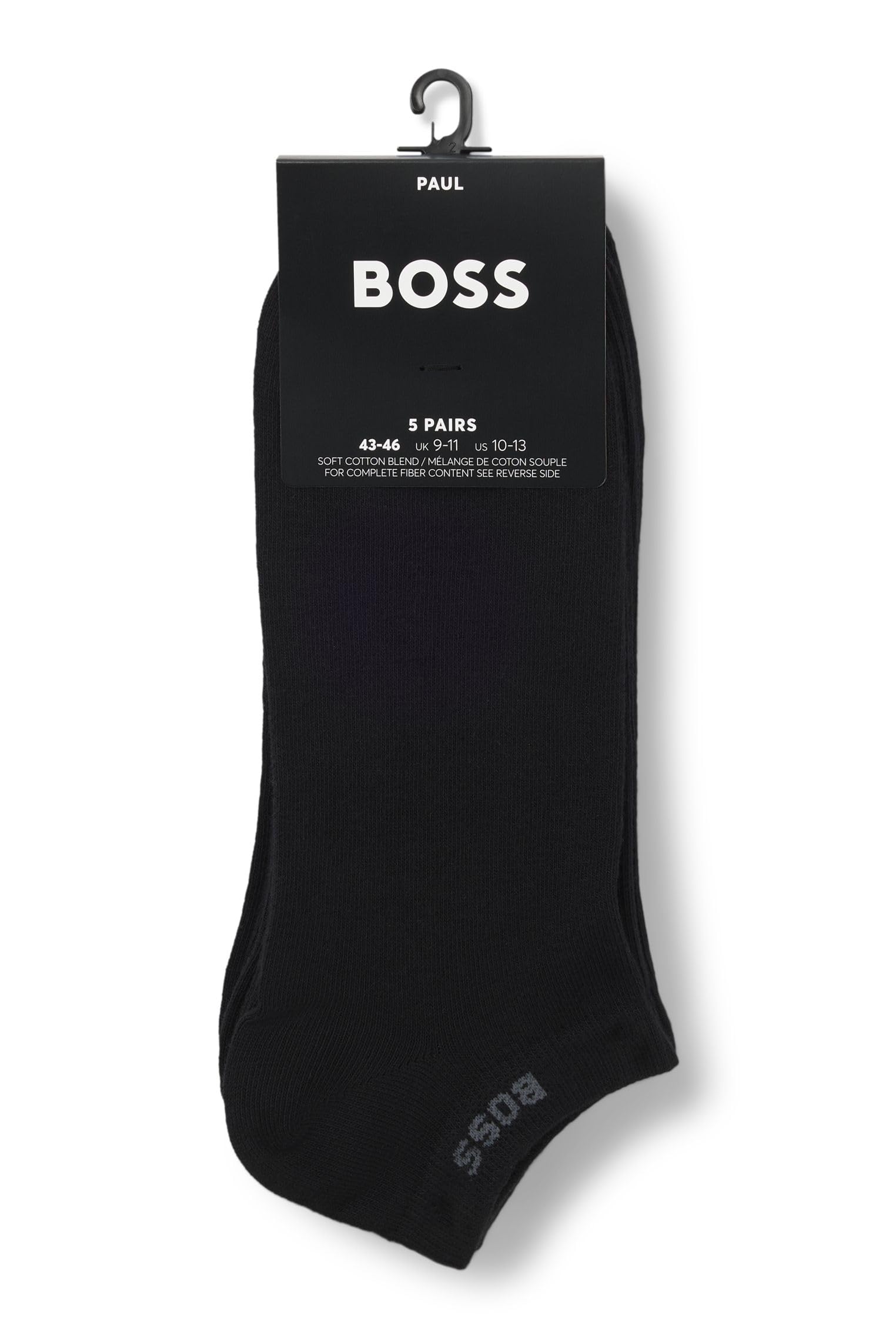 BOSS 5P AS Uni CC męskie skarpety do sneakersów z mieszanki bawełny z logo, czarny (Black1), 39-42