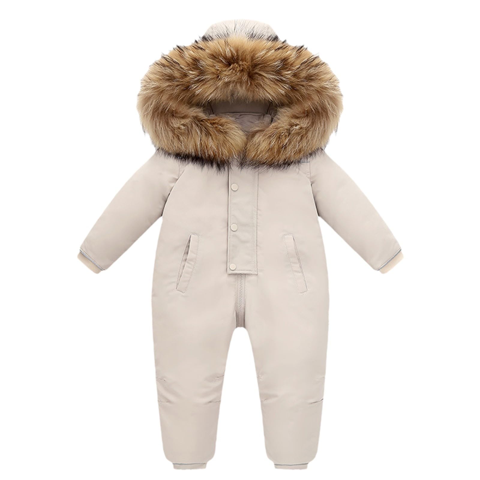 Traje de esquí para niños impermeable chaqueta de plumón caliente térmica ropa de esquí con capucha cuello de piel al aire libre chaqueta transpirable impermeable traje al aire libre invierno