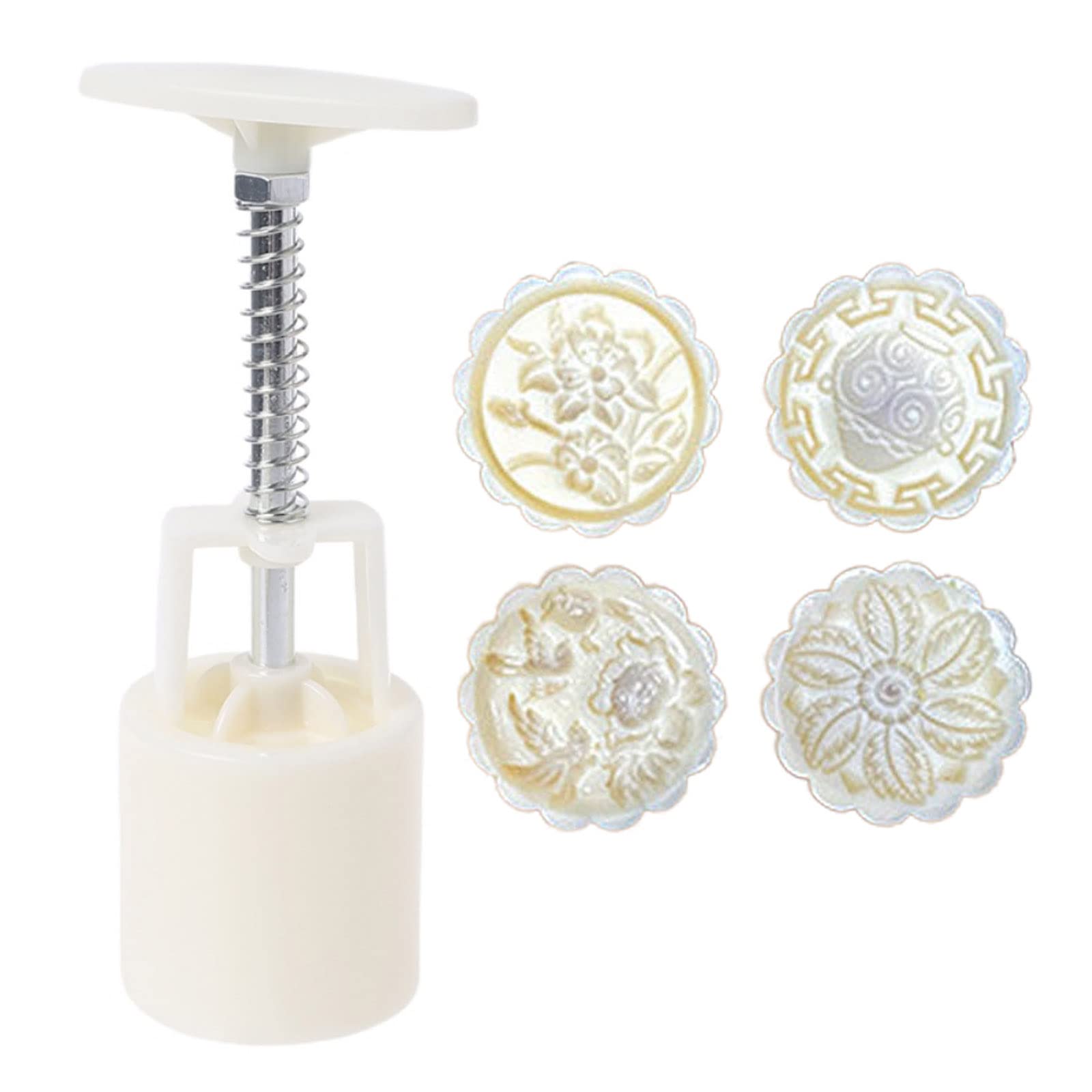 Buxuaaaa 50g Flower Shape Pastry Cakes Hand Pressure Gadgets Baking Accessories Stamps