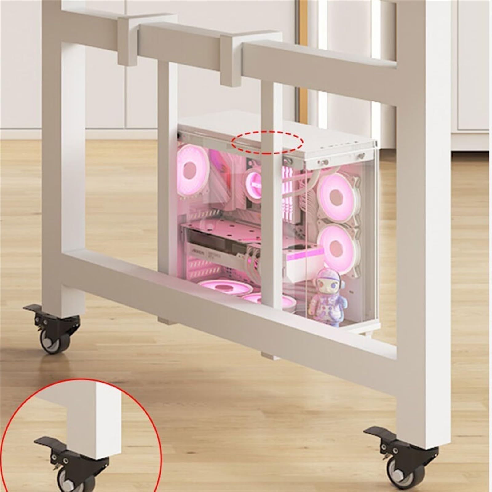 Einfach Mobiler Live-Tisch Anker mit Sonderangebot mit Ware Desktop-PC-Tisch Gaming-Tisch Licht Luxus-Display-Tisch Werkbank Schreiben(Weiß,140x76x74cm)