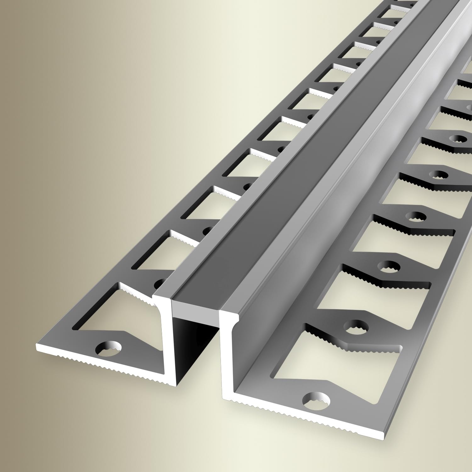 Fliesenprofil 14 x 51 x 2500 mm Einfasshöhe 12.5 mm Dehnungsfugenprofil Edelstahl Geschlossen Gestanzt Metallprofil Edelstahl glänzend Küberit