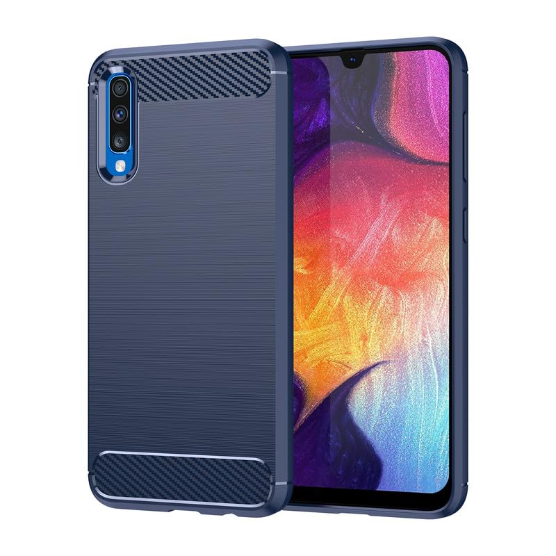 Image of Hybrid Carbon Fiber Back Case for Samsung Galaxy A50 / A50S / A30S (Blue)