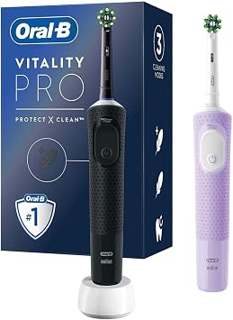 Oral-B Vitality Pro Şarjlı Diş Fırçası 2'li Siyah&Lila