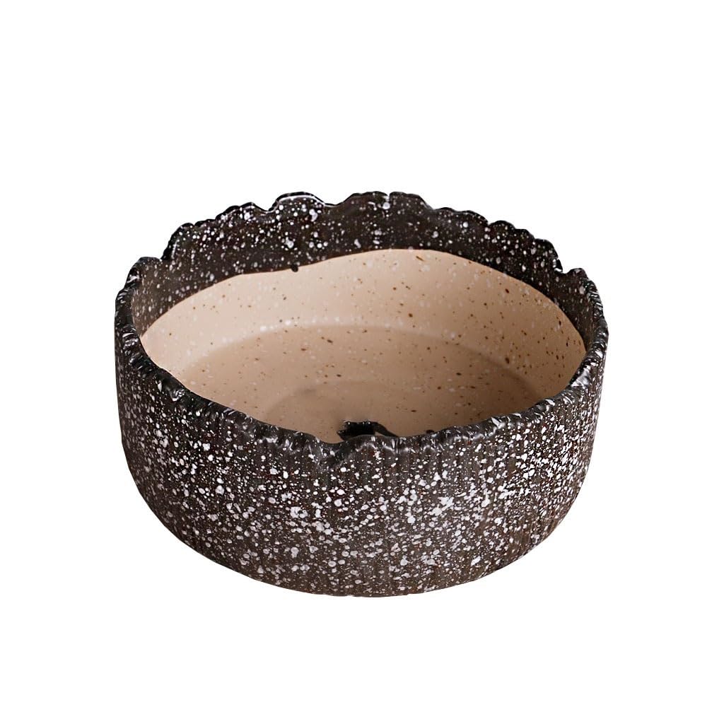Gelasige B Flower Pots Large Diameter Succulent Flower Pot Ceramic Large Flower Pot Simple Rough Pottery Succulent Plant Platter Outdoor Flower Pots(B)