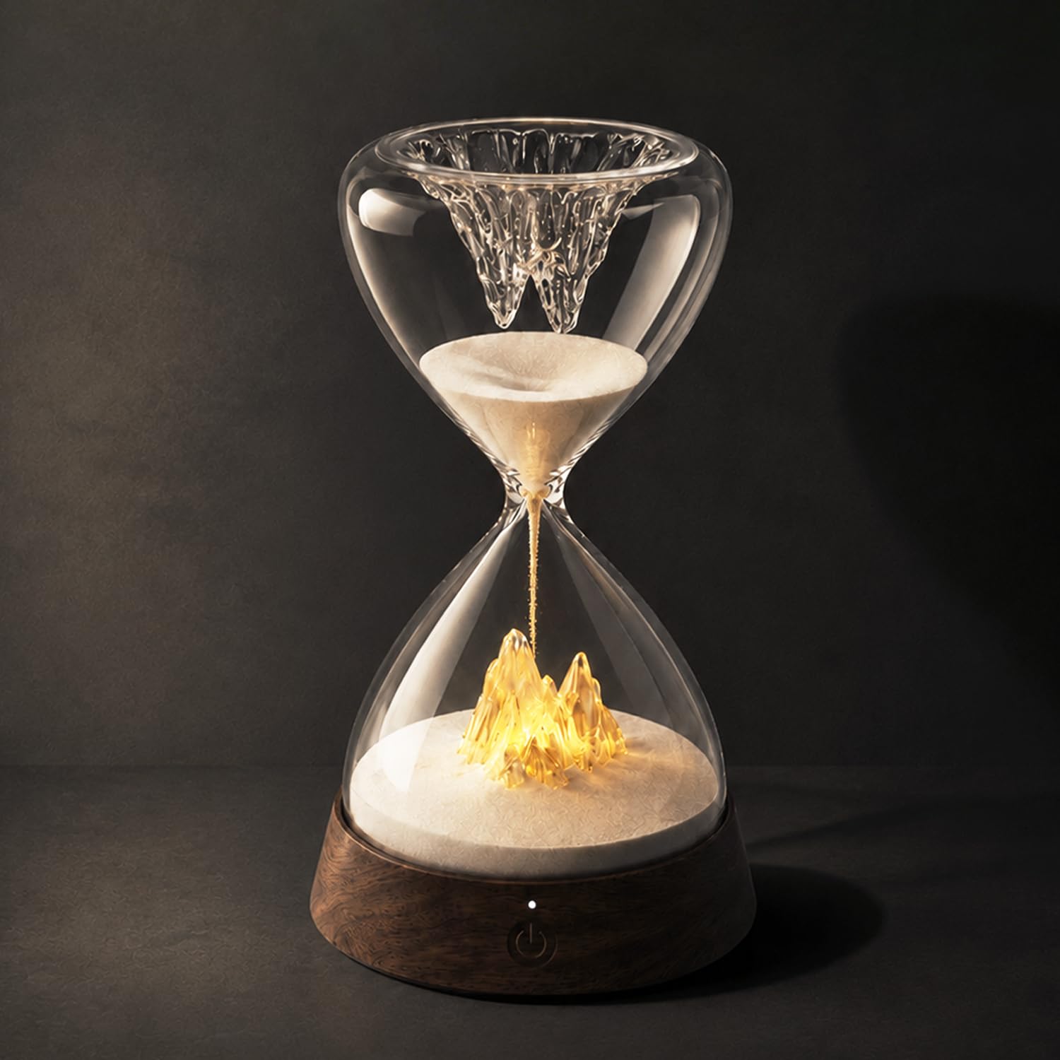 Hourglass Bedside Lamp, Ambient Decor Light for Bedroom | Handmade 30-Minute Timer for Meditation & Breathing Exercises | Giftable Sculptural Room Decor