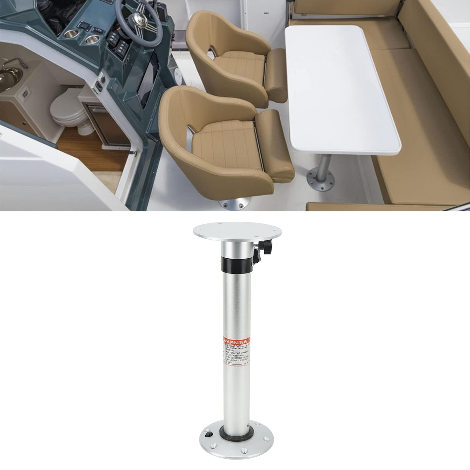 Pata de Mesa para Caravana, Base de Soporte de Elevación de Pedestal de Mesa de Aleación de Aluminio 490‑745 Mm Altura Ajustable, Soporte Plegable de Rotación de 360 ​​grados