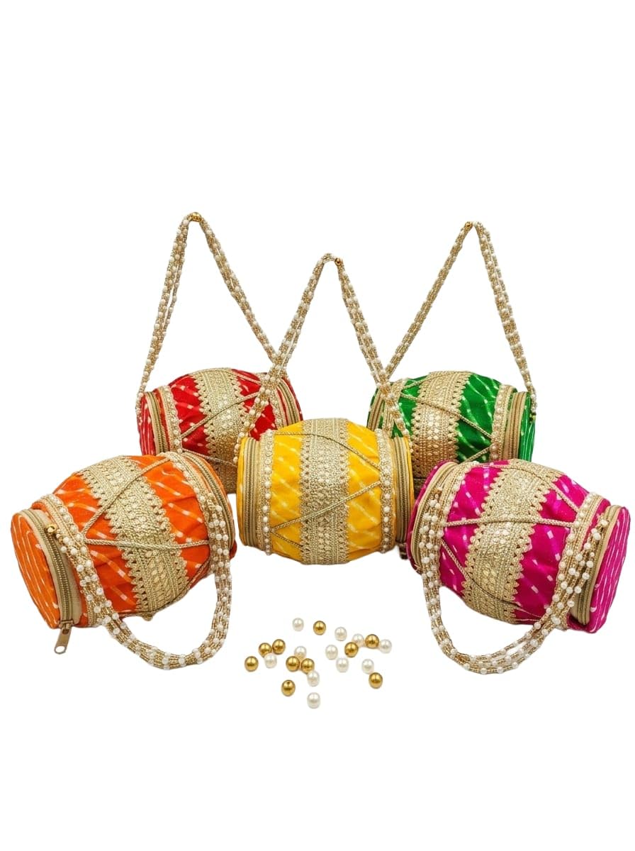 Traditional Designer Potli Bag for Women | Ethnic Embroidered Pearl Work Potli Purse | Bridal Wedding Party Return Gift Potli Bag | Indian Festive Clutch Bag-image-41