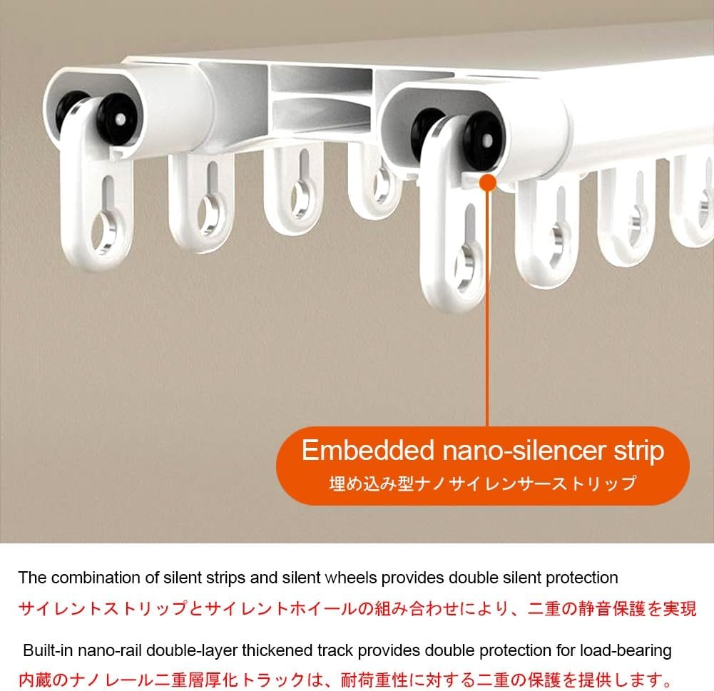 Double Track Curtain Rail - 260cm Adjustable Aluminium Ceiling Mount Rod for Living Room, Bedroom, Room Divider - Flexible Lengths: 150/240/330/470/500cm, White