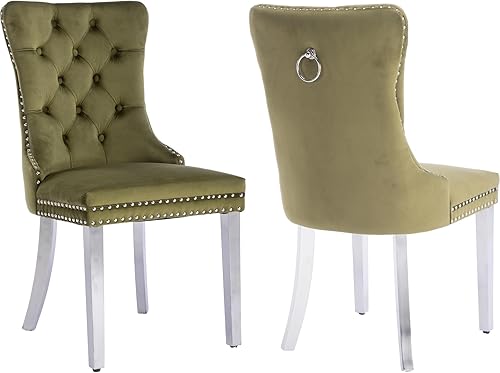 Miniatura 26 de Juego de 4 Sillas de Comedor Modernas de Mediados de Siglo, Tapizadas en Terciopelo Beige con Espuma Rellena, para Cocina y Comedor, con Patas de