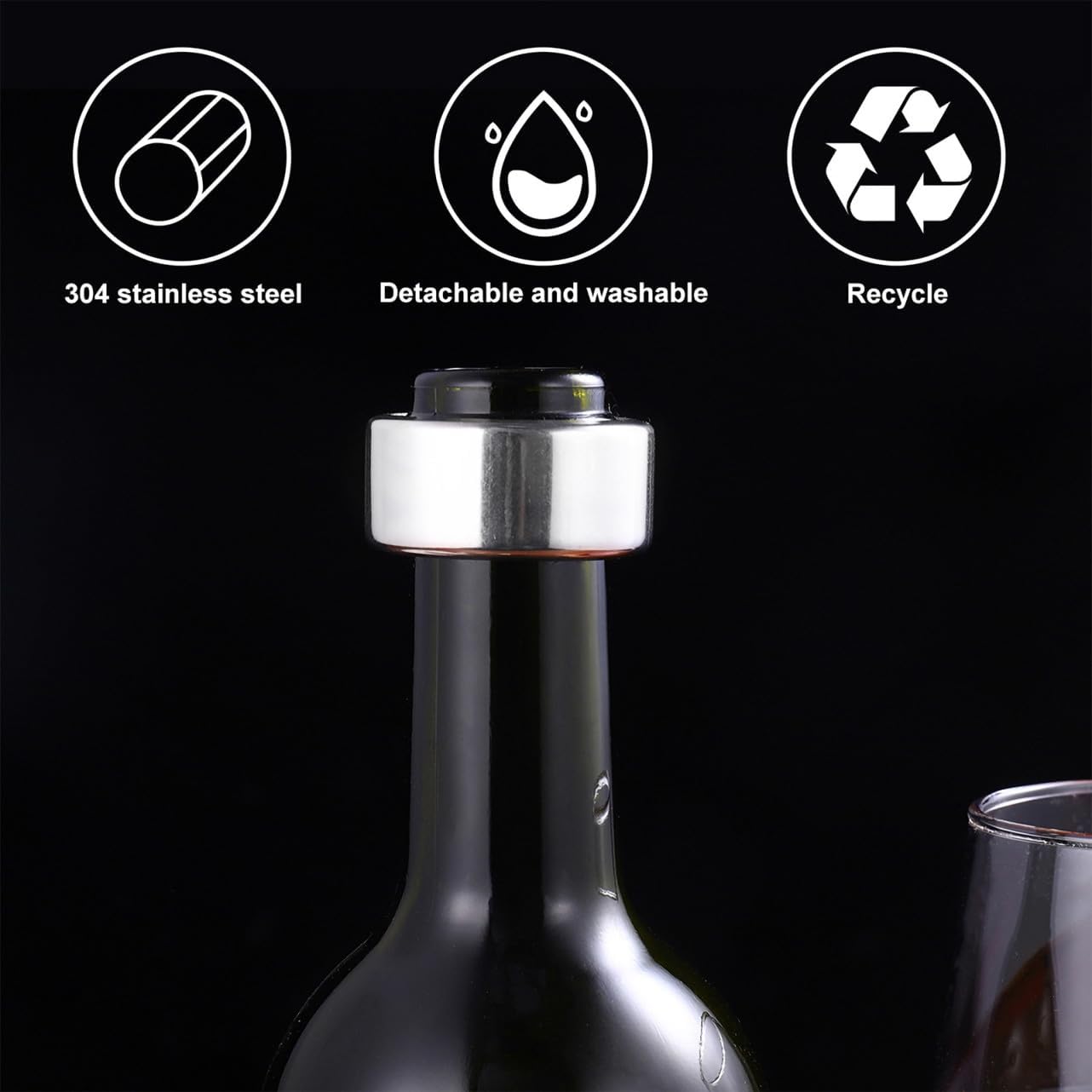 4 Pack Stainless Steel Wine Drip Rings Bottle Collar Set