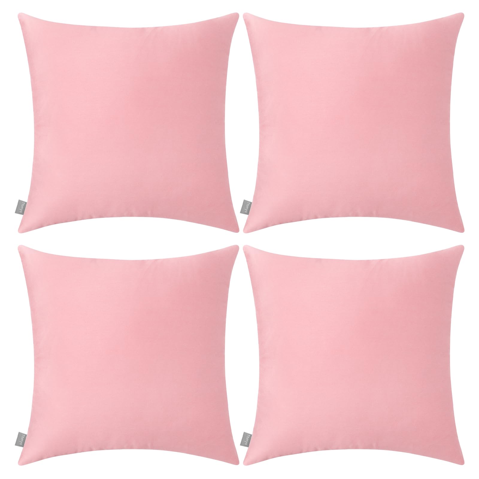 4-Pack 100% Cotton Comfortable Solid Decorative Throw Pillow Case,Thmyo Square Cushion Cover Pillowcase Sublimation Blank Pillow Covers DIY Throw