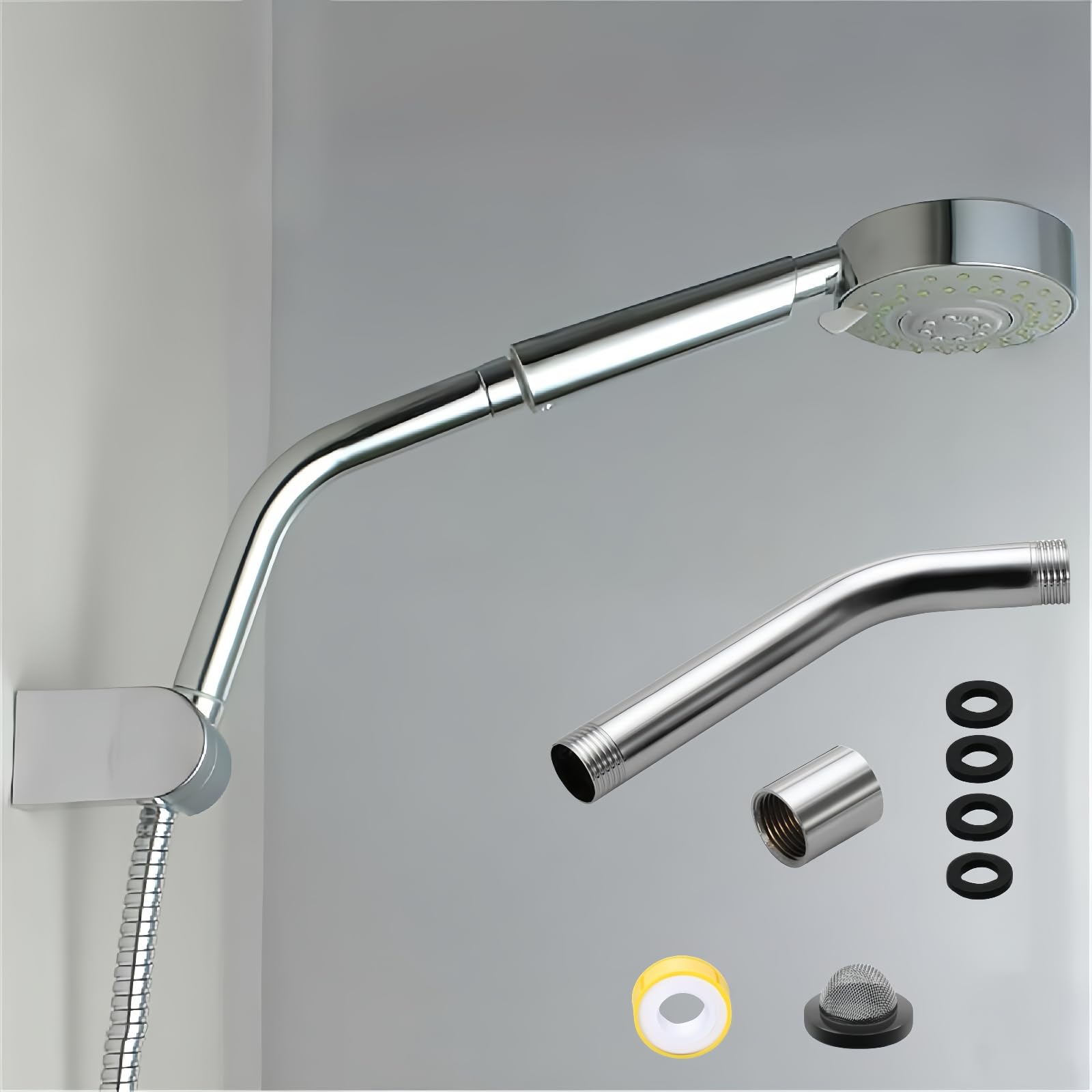 Tubo Flessibile Acciaio Inox Per Doccia - 50 Cm, Filettatura 1/2"BSP, Per Vasca E Bagno - Foto 8