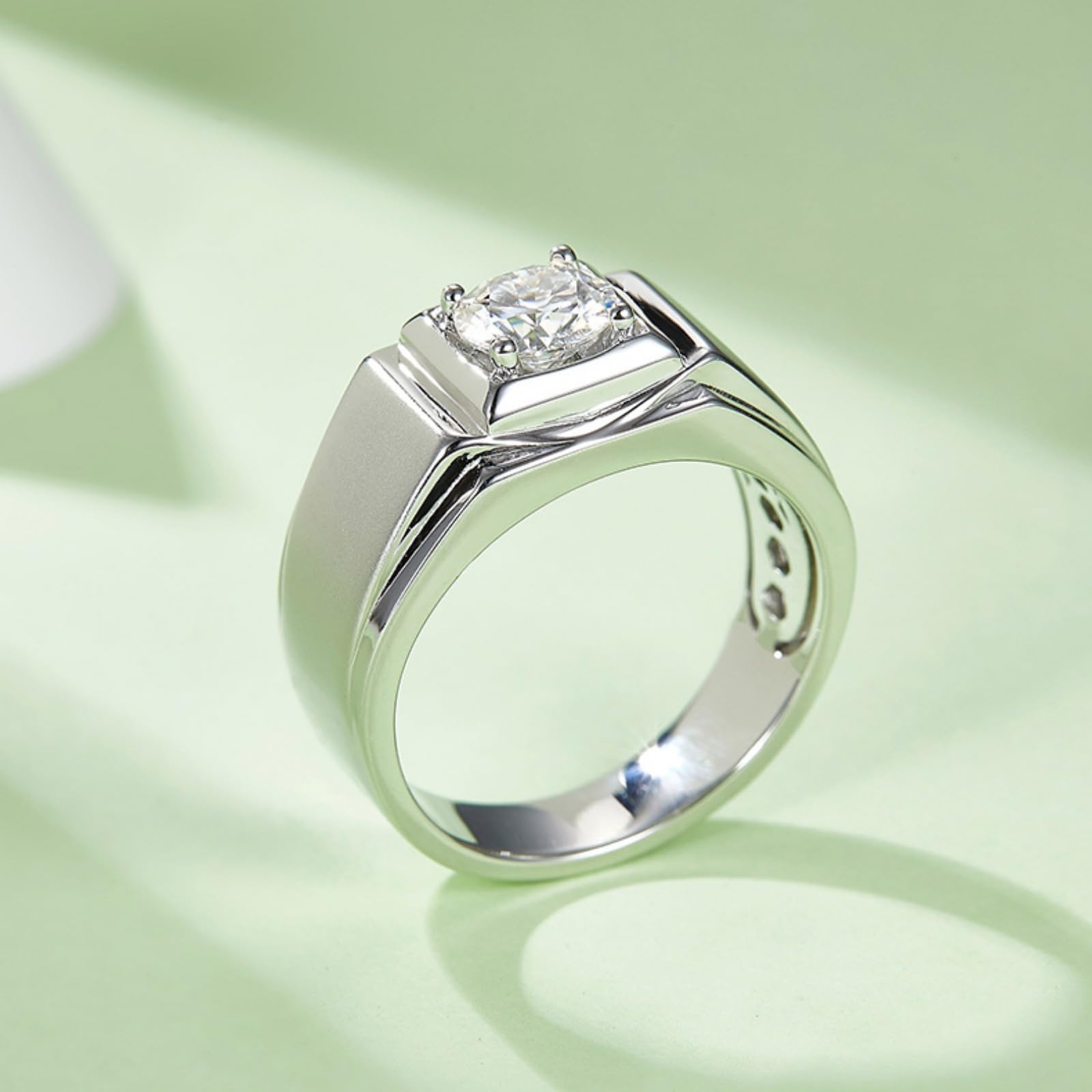 Anillos de compromiso de moissanita de 1 quilate para hombres, cultivados en laboratorio, anillos de boda de diamantes para hombre, anillos de promesa de moissanita, anillos de boda de