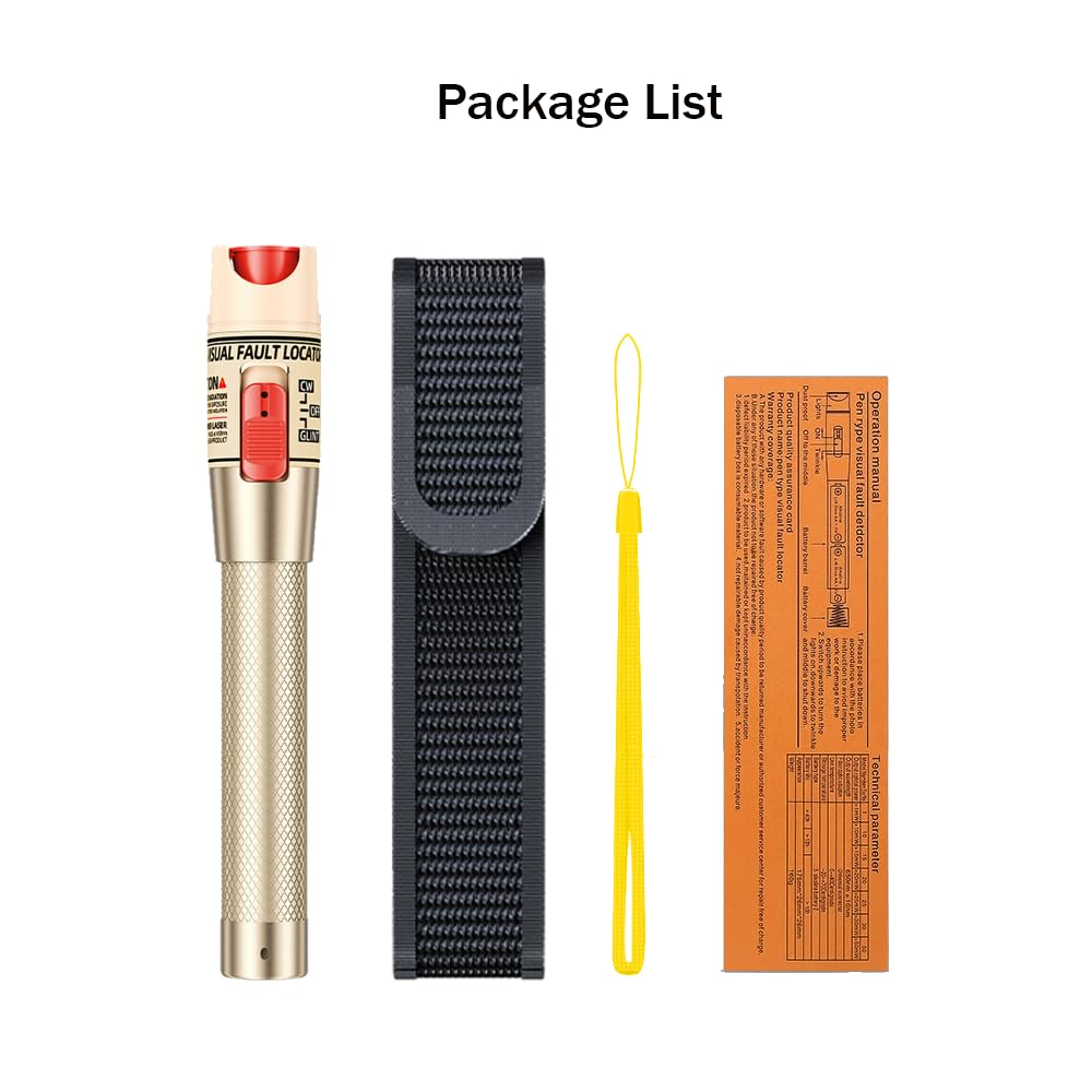 50mw Stylo de Fibre Optique, Testeur de Câble Fibre Optique FTTH 50KM avec L'Interface standard de 2,5 mm pour L'Ingénierie fibre optique, Localisateur Visuel de Défauts