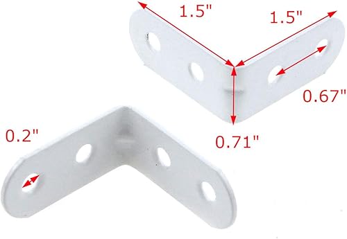 Miniatura 7 de Coshar 20 soportes de hierro en L para juntas de ángulo recto, soportes de estante resistentes para estantes flotantes, mesa de madera y banco de