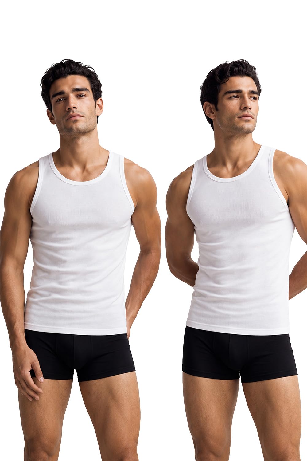 Men Anti Bacterial Regular Fit Vest - 100% Combed Cotton - Pack of 2 - Moisture Wicking, Soft Handfeel-image-44