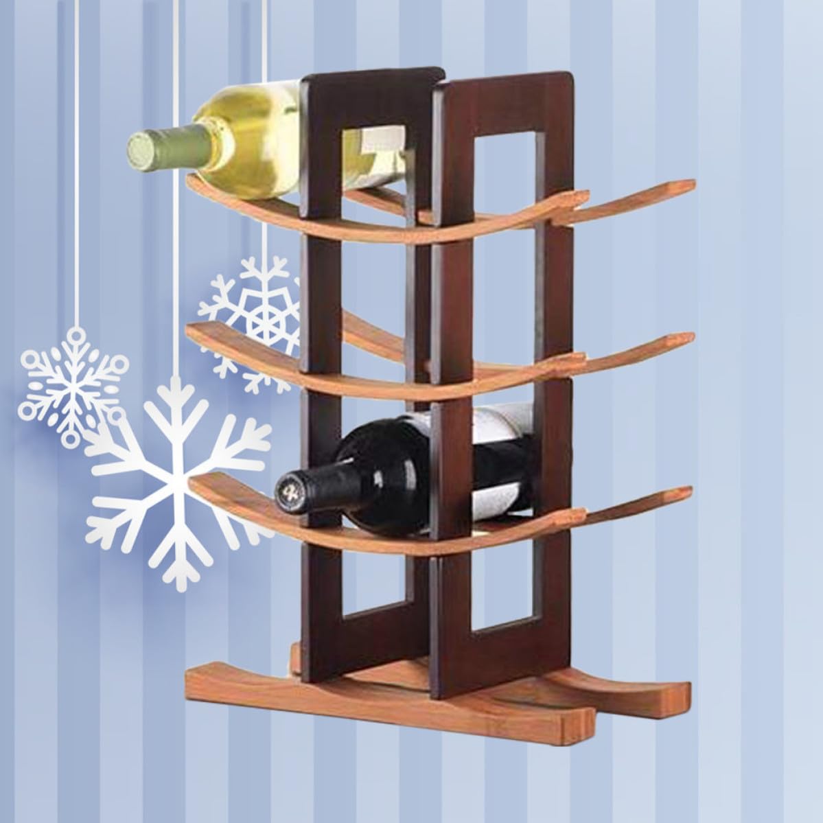 Luxshiny Présentoir à Vin Décoratif en Bambou pour Bouteilles, Marron