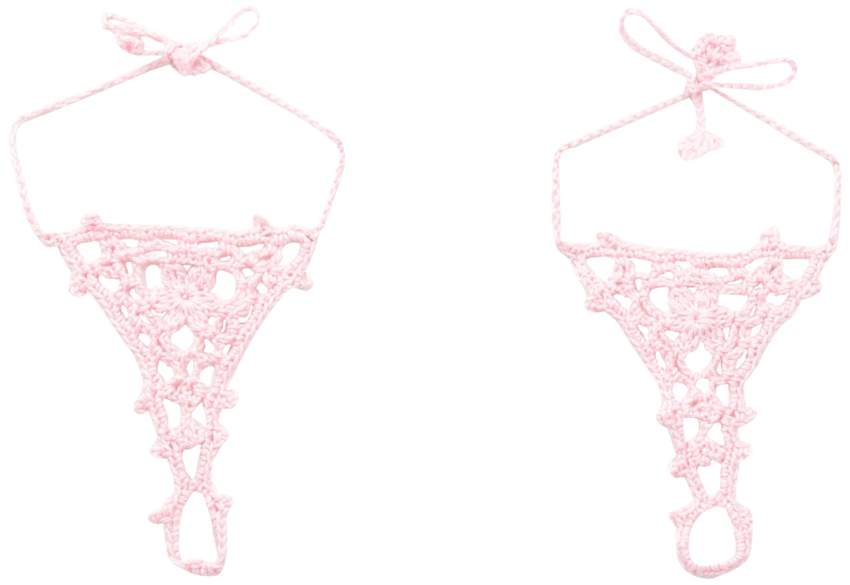 Jefferies SocksBig Girls' Summer Crochet Barefoot Sandal, One Size