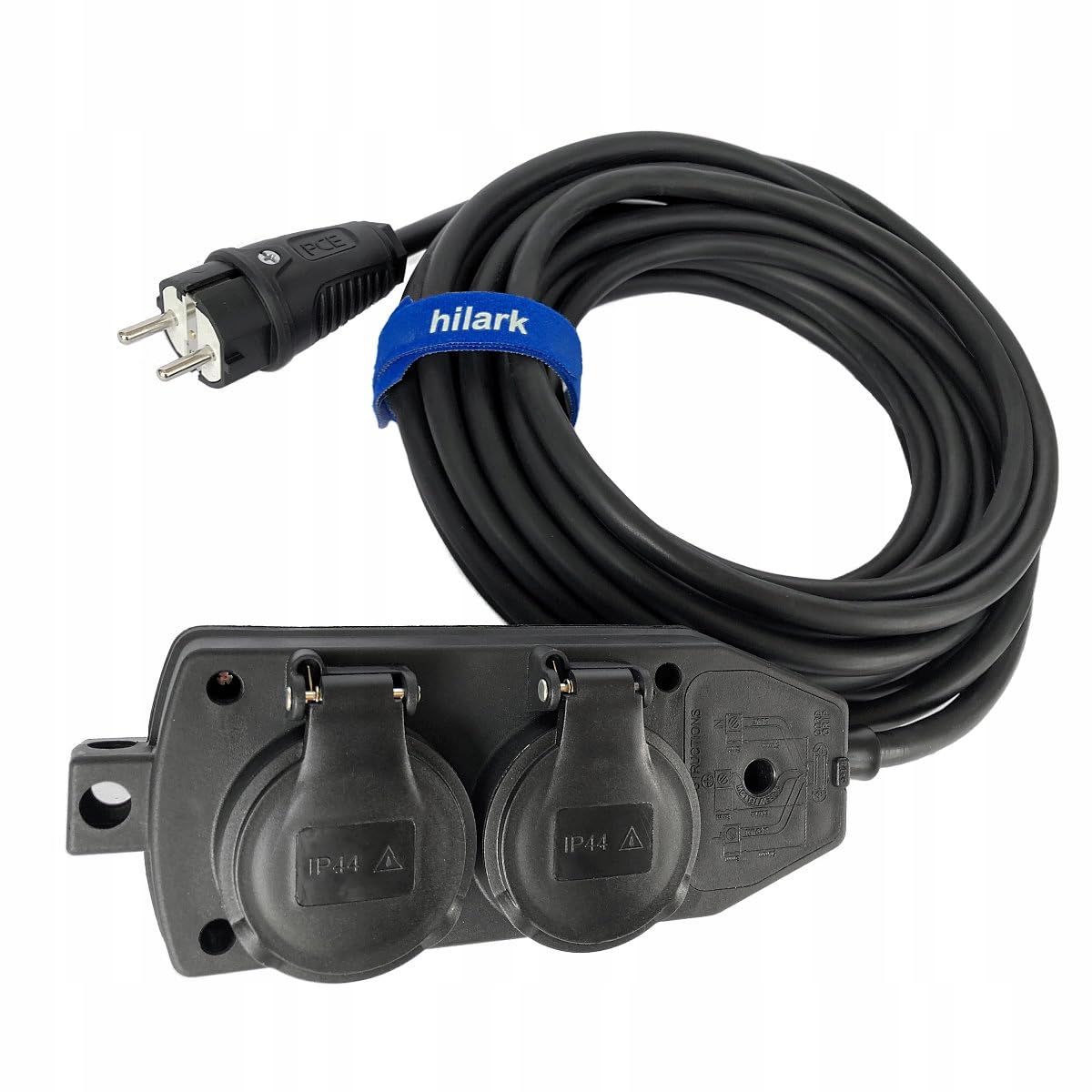 Hilark Cable Tech Rallonge renforcée répartiteur 20m H05VV-F 3x2,5