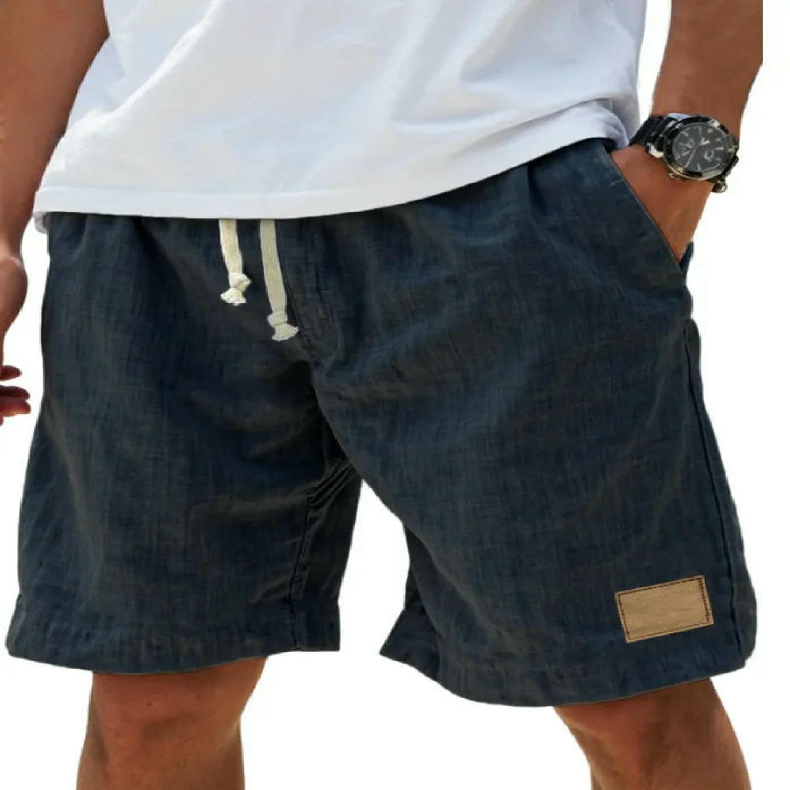 Short rétro en coton et lin hommes pour flâner en ville