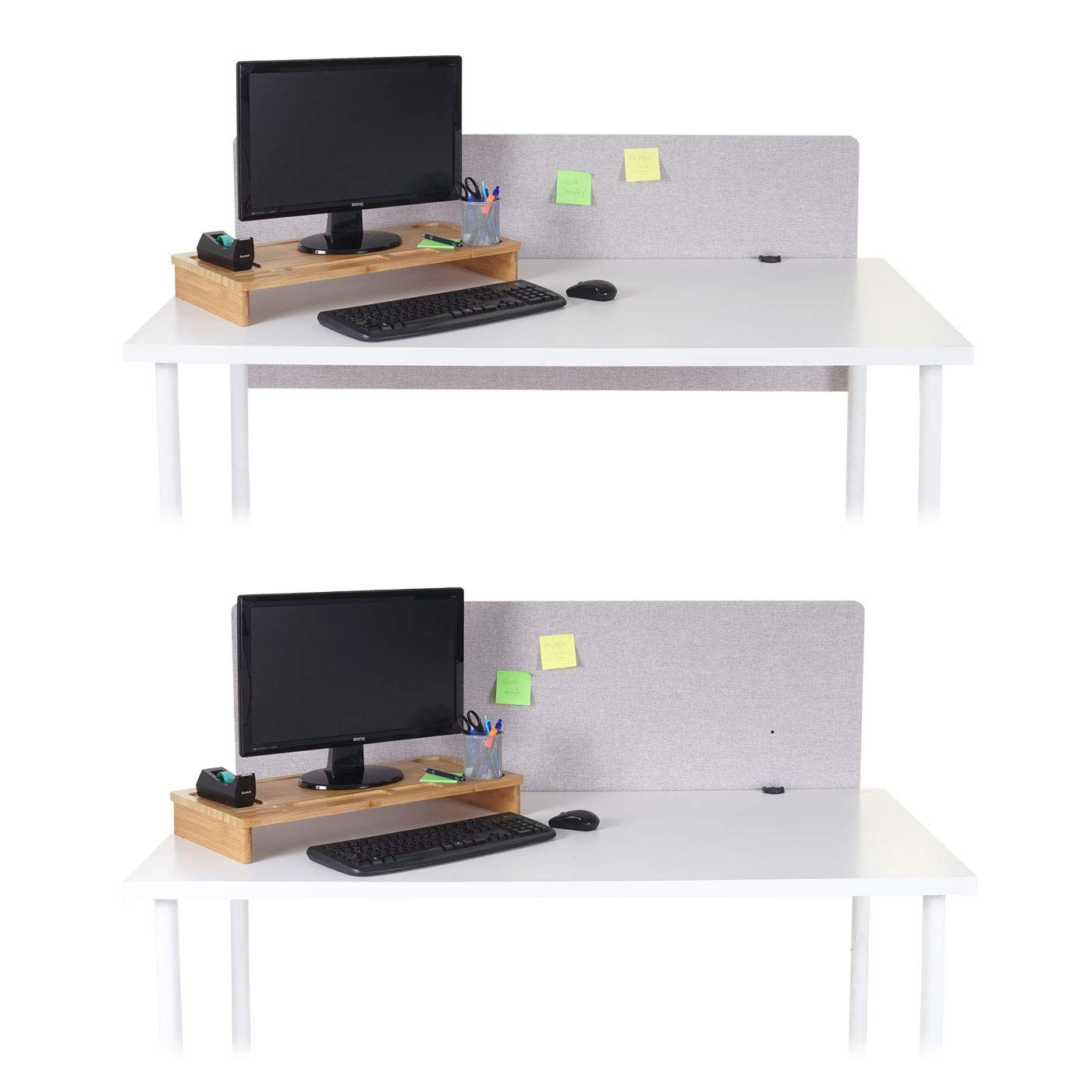 Paroi de séparation acoustique HWC-G75 tissu 140x60cm gris
