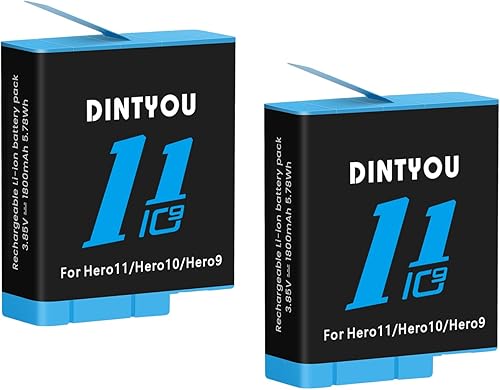 Paquete de 2 baterías para GoPro Hero 11 10 9 negro, Hero 11 10 9 batería de cámara, accesorios de batería Go Pro 11/10/9, compatible con batería
