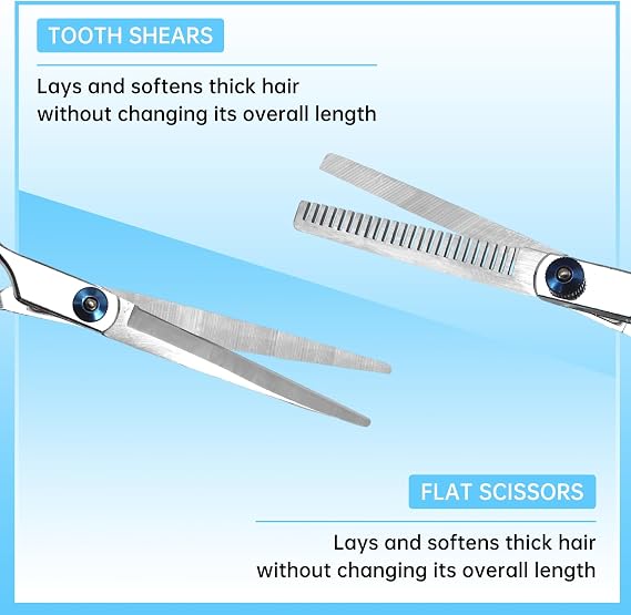 15PCS Professional Hairdressing Scissors Set with Protective Case,Stainless Steel Thinning Scissor Hairdressing,Sharp Barber Hair Cutting Scissors for Men & Women