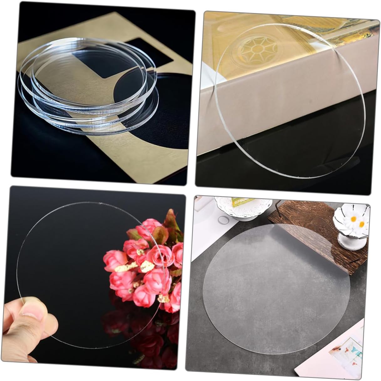 Hemobllo 150pcs Clear Round Acrylic Discs Transparent Cake Drums for Baking Dessert Display and Craft Projects Thickness No