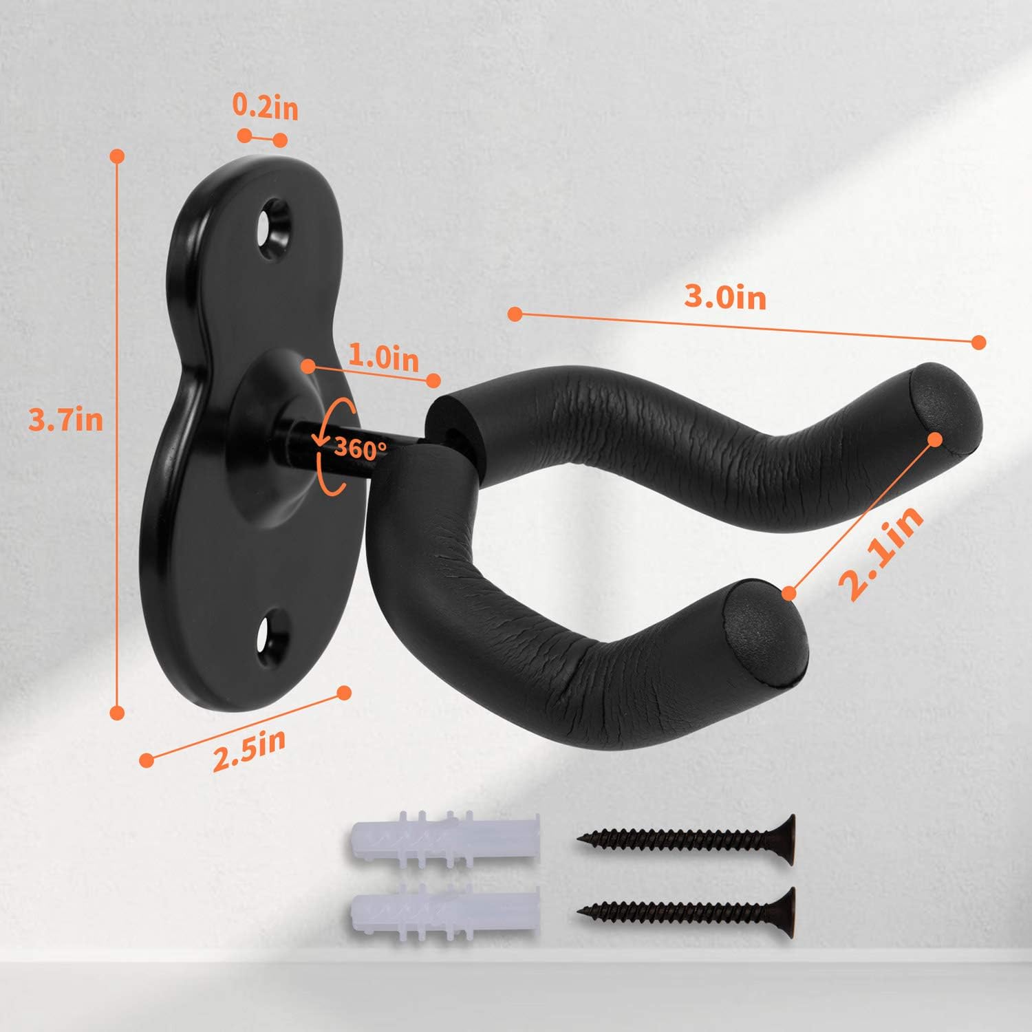 Guitar Wall Mount Hangers, Guitar Wall Hanger 2 Pack,Guitar Hanger Wall Mount for Home and Studio