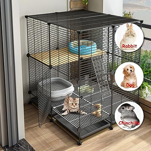 Cage pour chat en métal multicouche : la solution d'intérieur pour sécuriser vos animaux - 6