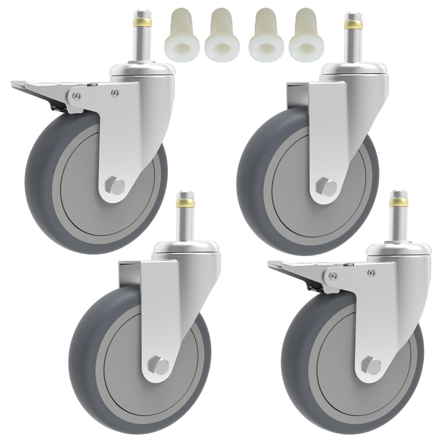 Lot De 4 Roulettes Pivotantes Pour Radiateur à Bain D'Huile - Roues De Rechange Universelles - Pour Meubles, Chariots - Filetage 8 Mm