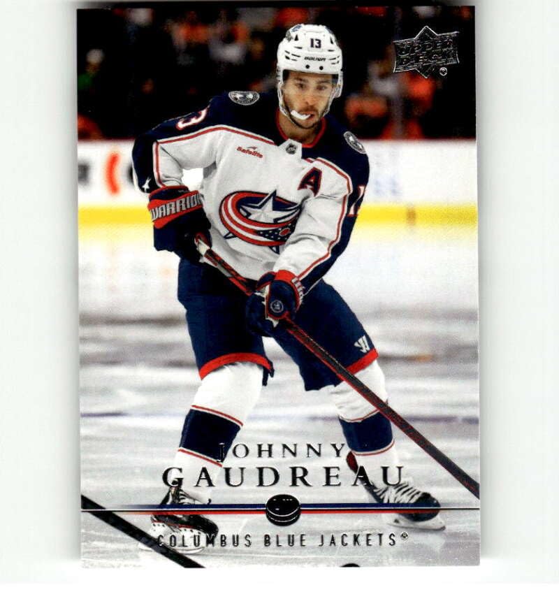 2023-24 Upper Deck Extended Series Hockey 2008-09 Upper Deck Retro #T-20 Johnny Gaudreau Columbus Blue Jackets Official UD NHL Trading Card (Stock Photo Shown, Card in Near Mint to Mint Condition)