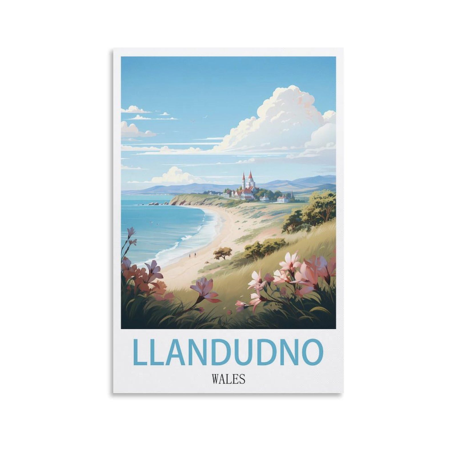 Vintage Metal Tin Sign Llandudno Wales Kitchen Bar Novelty Gift Metal Tin Wall Décor Sign 30x30cm