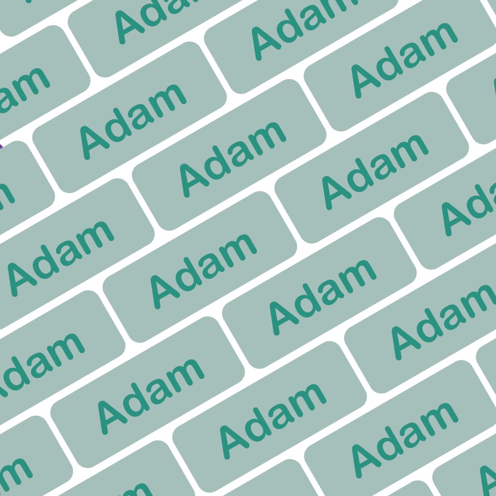 My Nametags® 175 Mini Name Stickers Pack | Personalised Small Labels for School Supplies Like Pens, Pencils, Markers & Other Stationery | Waterproof No-Iron Mini Tags for All Ages | Pale Green