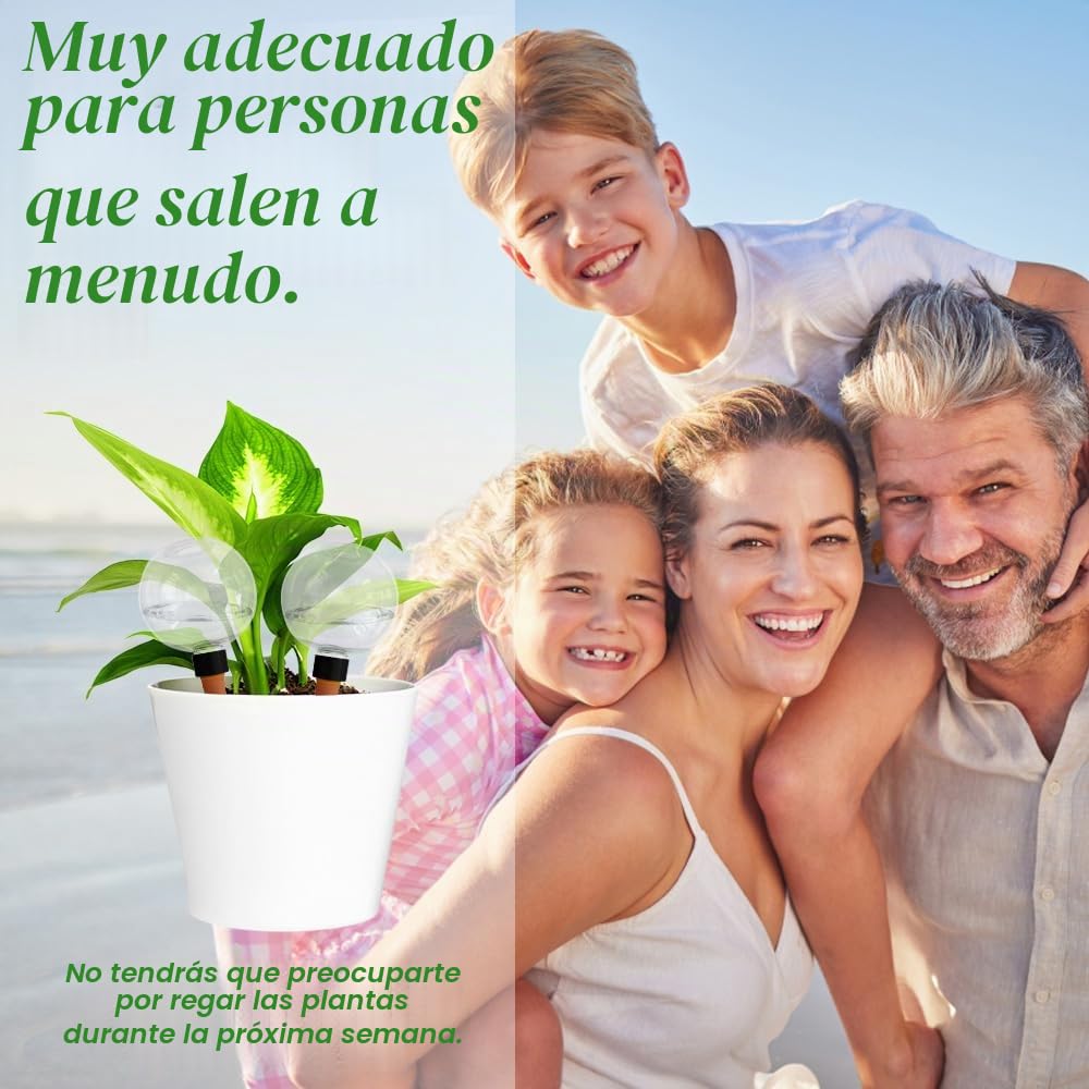 4 Pieza Riego automatico macetas, Regar Plantas Vacaciones, Diseño esférico, Bola de riego para Plantas Apta para Varias macetas (1Pieza x 500 ml)