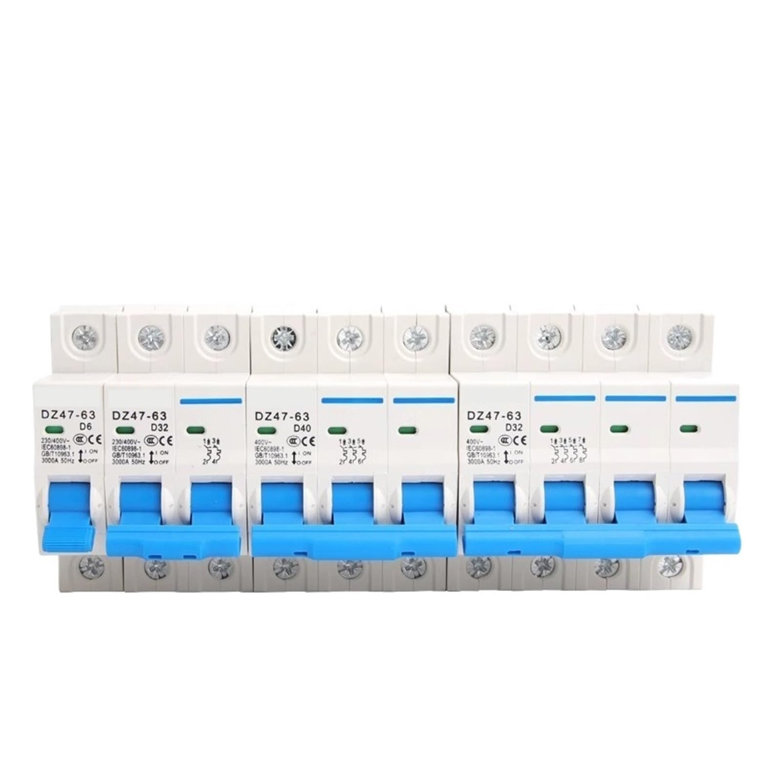 Disjoncteur miniature 3P 400V 25A DZ47-63 commutation triphasée surcharge 50HZ