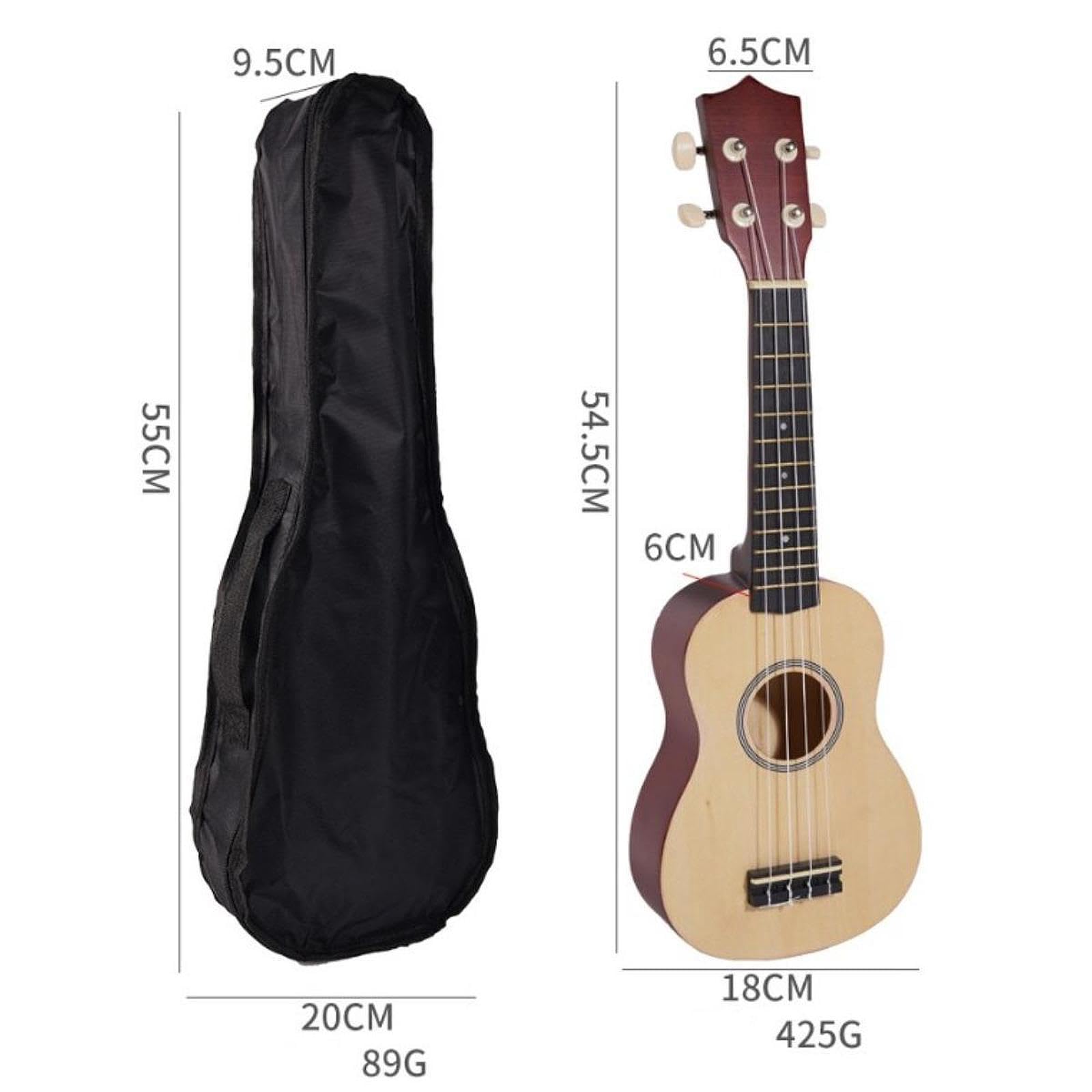 Ukelele Infantil de, Mini Ukelele para Niños, Guitarra Portátil, Juguete Educativo Temprano, Instrumento Musical de 21 Pulgadas para Niños, Negro