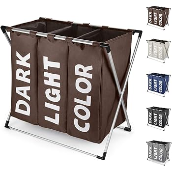 Weiao Cesta para Ropa Sucia Plegable de 3 Compartimentos Cestos para la